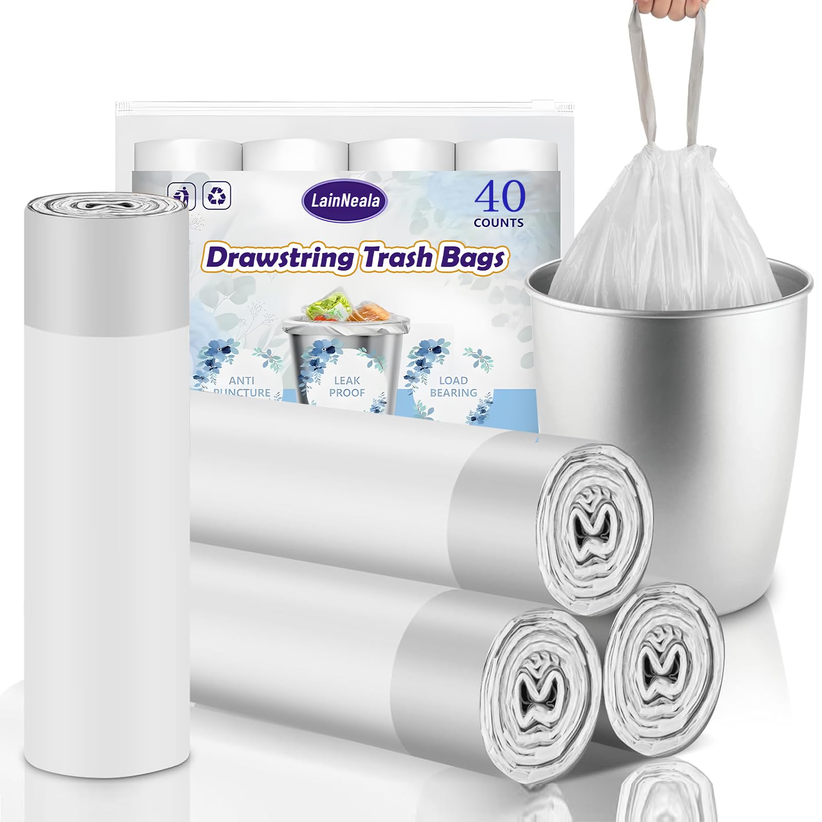 Amazon.com: LainNeala 40 Counts 4 Gallon Small Drawstring Trash