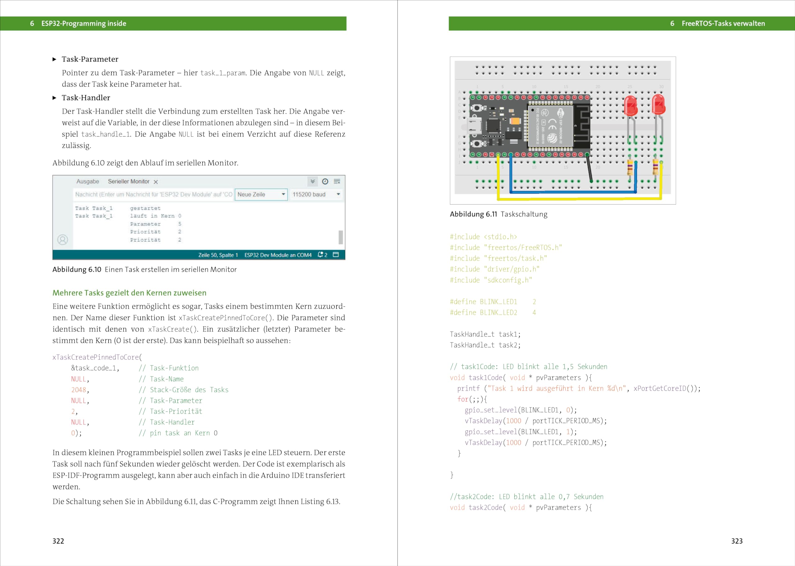 Mikrocontroller ESP32: Das umfassendes Handbuch. Über 700 Seiten, komplett in Farbe, mit Fritzing-Schaltskizzen und Projektideen – Neue Auflage 2024