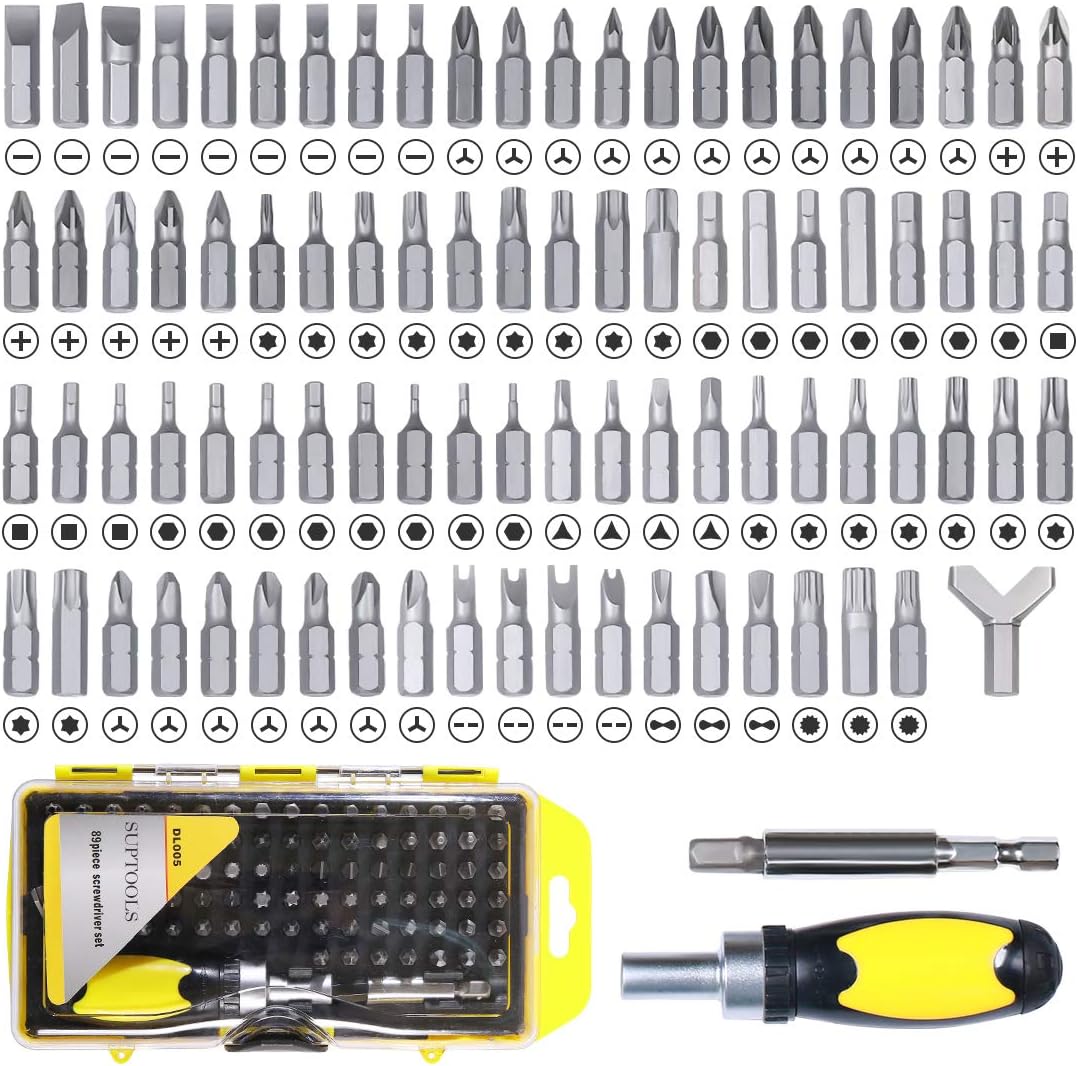 89 in 1 Ratcheting With Bits-Multifunctional Screwdriver Kit With Replaceable Drill Bit Sets-Professional Tool Kit With Case For Doors Furnitures£¨87 Bits£