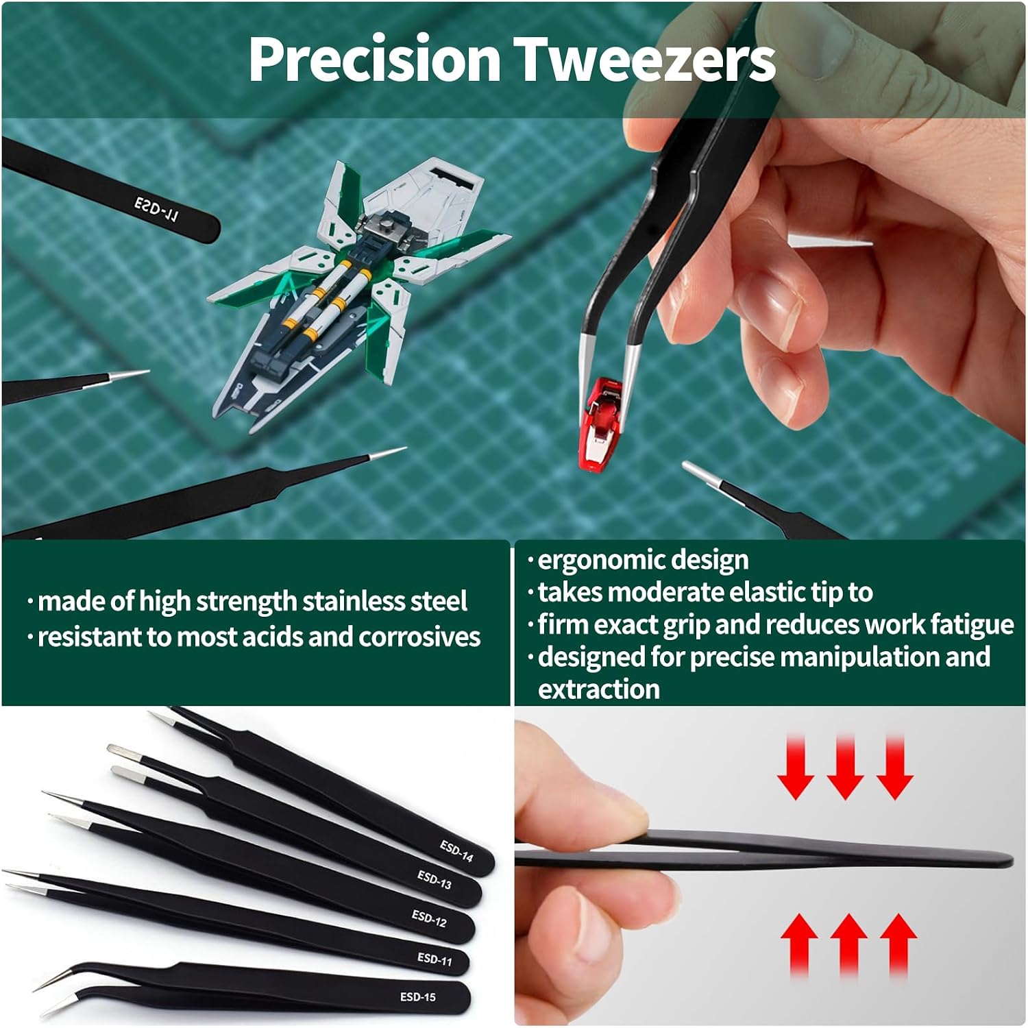 Waltool 25Pcs Basic Model Tools for Beginners, Gundam Modeler Building Kit for Model Building Repairing and Fixing