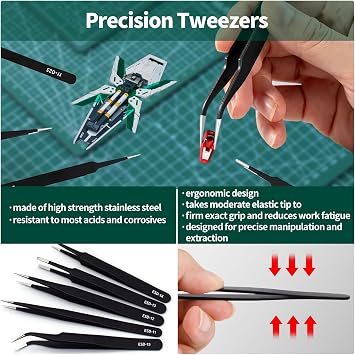 Waltool 25Pcs Basic Model Tools for Beginners, Gundam Modeler Building Kit for Model Building Repairing and Fixing