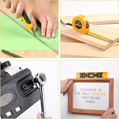 Miniatura 8 de KREBS Kit de herramientas mecánicas de 168 piezas para el hogar, kit de mano general con juego de herramientas de llave inglesa, estuche de