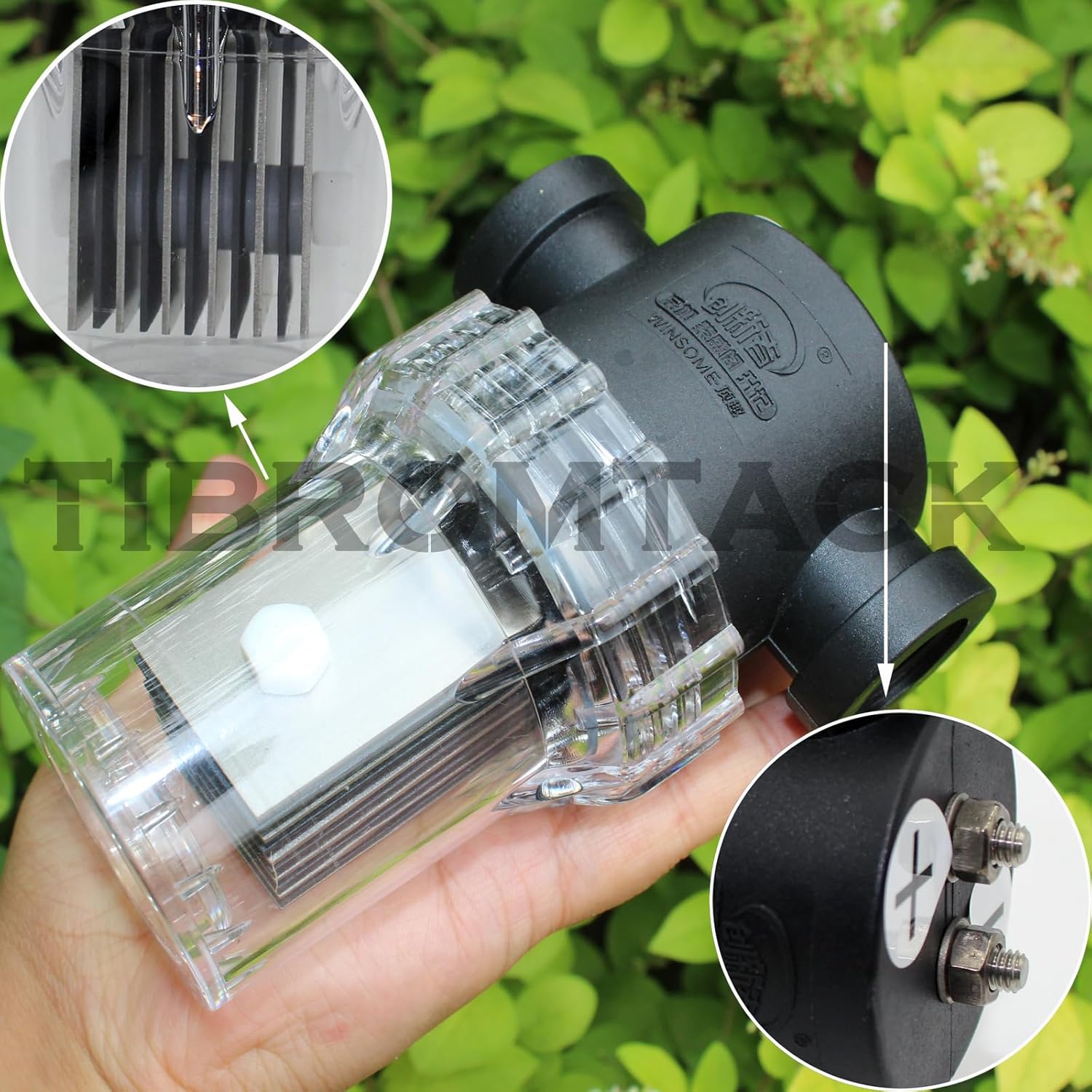 TIBROMTACK Sodium Hypochlorite Generator 25g/h MMO Titanium Electrodes Electrolysis Cell Contains 5 Pieces Titanium Anode and 6 Pieces Titanium Cathode, GHR089