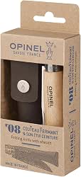OPINEL No. 08 Stainless Steel Folding Knife, Beechwood Handle +