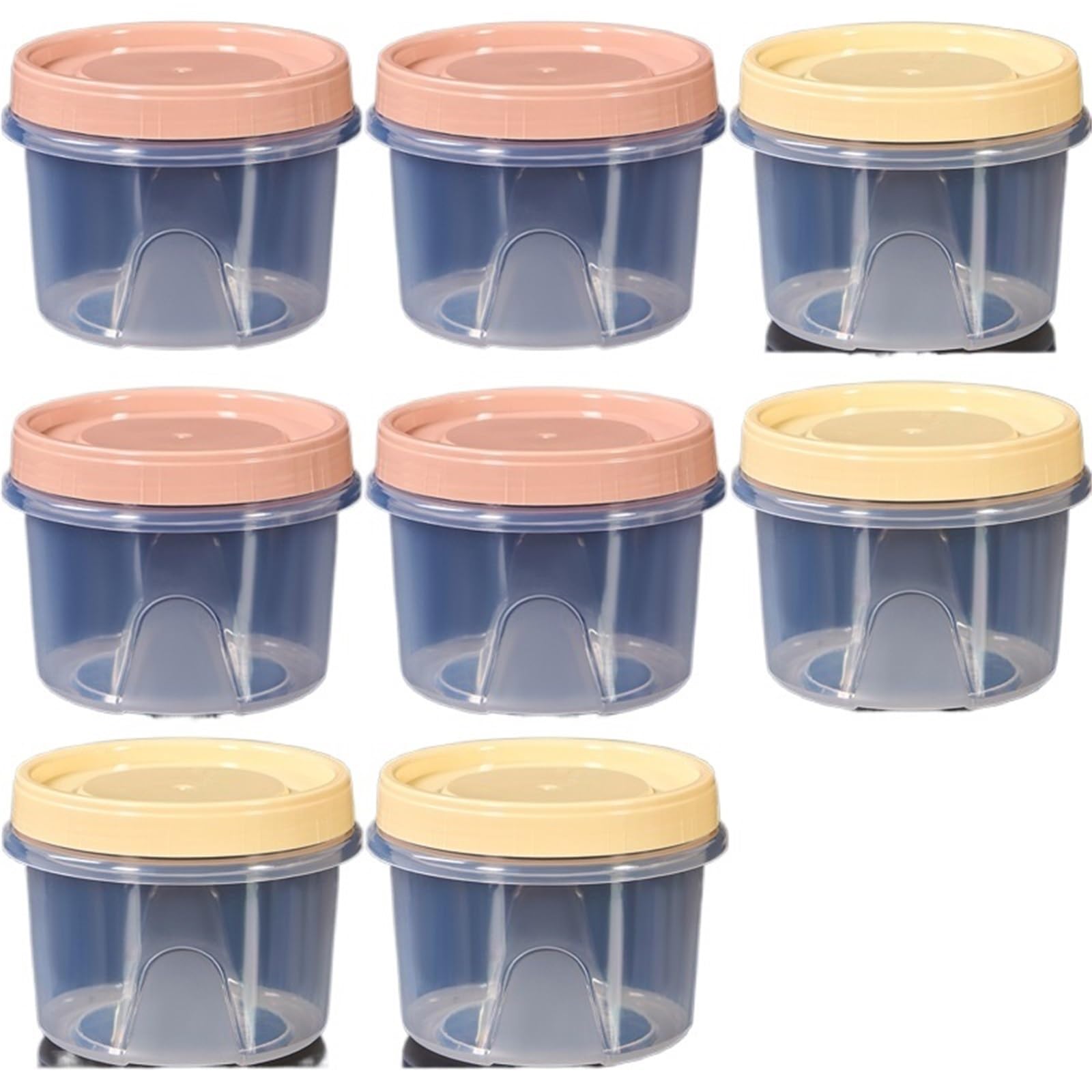 tarros cristal 8 cajas redondas de 500 ml for conservar alimentos frescos, for cocina, refrigerador, frutas, aperitivos, recipiente sellado for calentar en microondas(P4 Y4 8pcs)