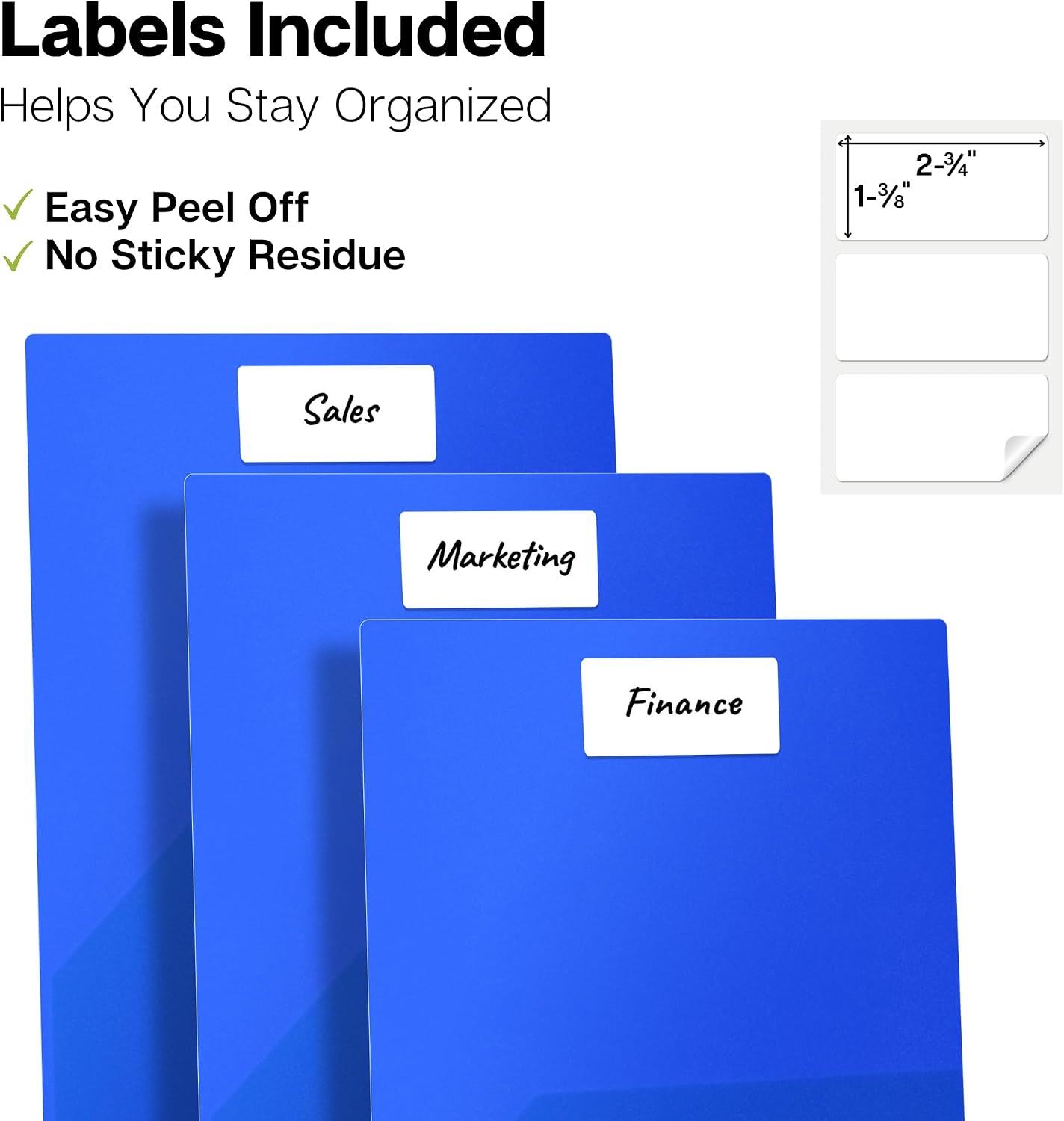 Dunwell Plastic 2-Pocket Folders, Blue, 3 Pack, Heavy-Duty Poly image 4