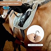 Vista 4 de Correas de manta de caballo de alta calidad, 2 piezas ajustables de 27.55 a 55 pulgadas de longitud, correa elástica de repuesto para el vientre