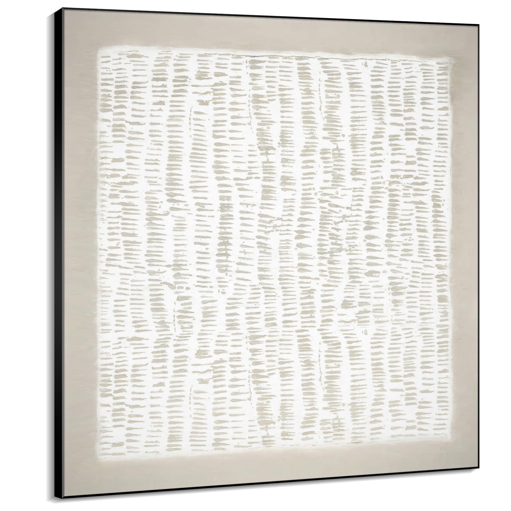 72"x72" XL Framed Wall Art - Neutral Abstract Line Design Art (Frame Assembly Required)