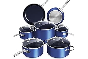 Nuwave Duralon Blue Ceramic Nonstick Cookware Set: Non-Toxic, Non-Stick Excellence