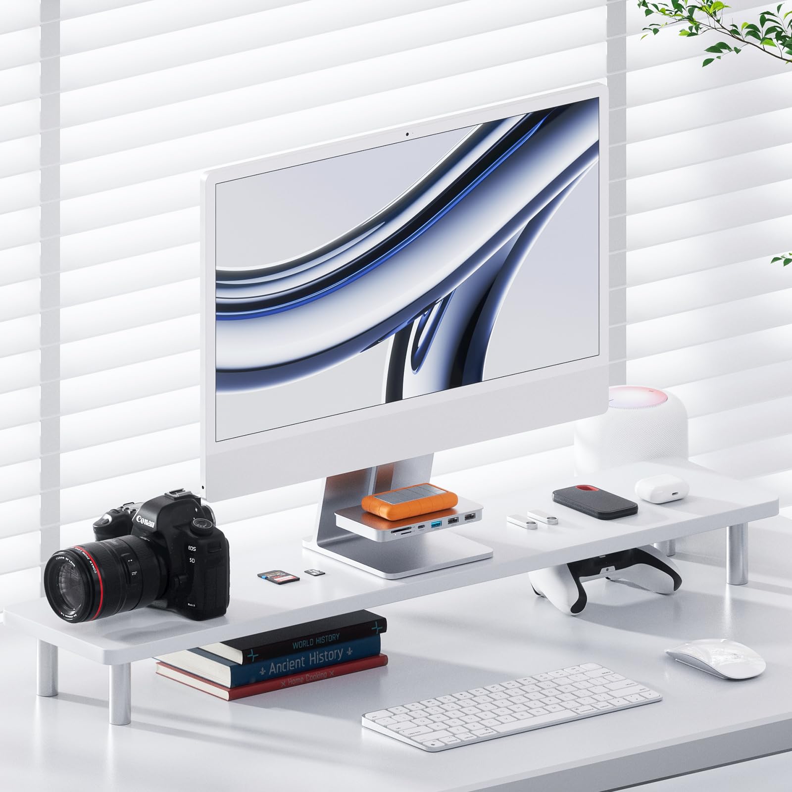 iMac Accessories for i-Mac 2021/2023/2024, PULWTOP USB C Hub for iMac with USB A/C 10Gbps, Hub for M1/M3/M4, 2USB A 2.0, SD/TF Card Reader for iMac24 inch & Studio Display 2 Blue
