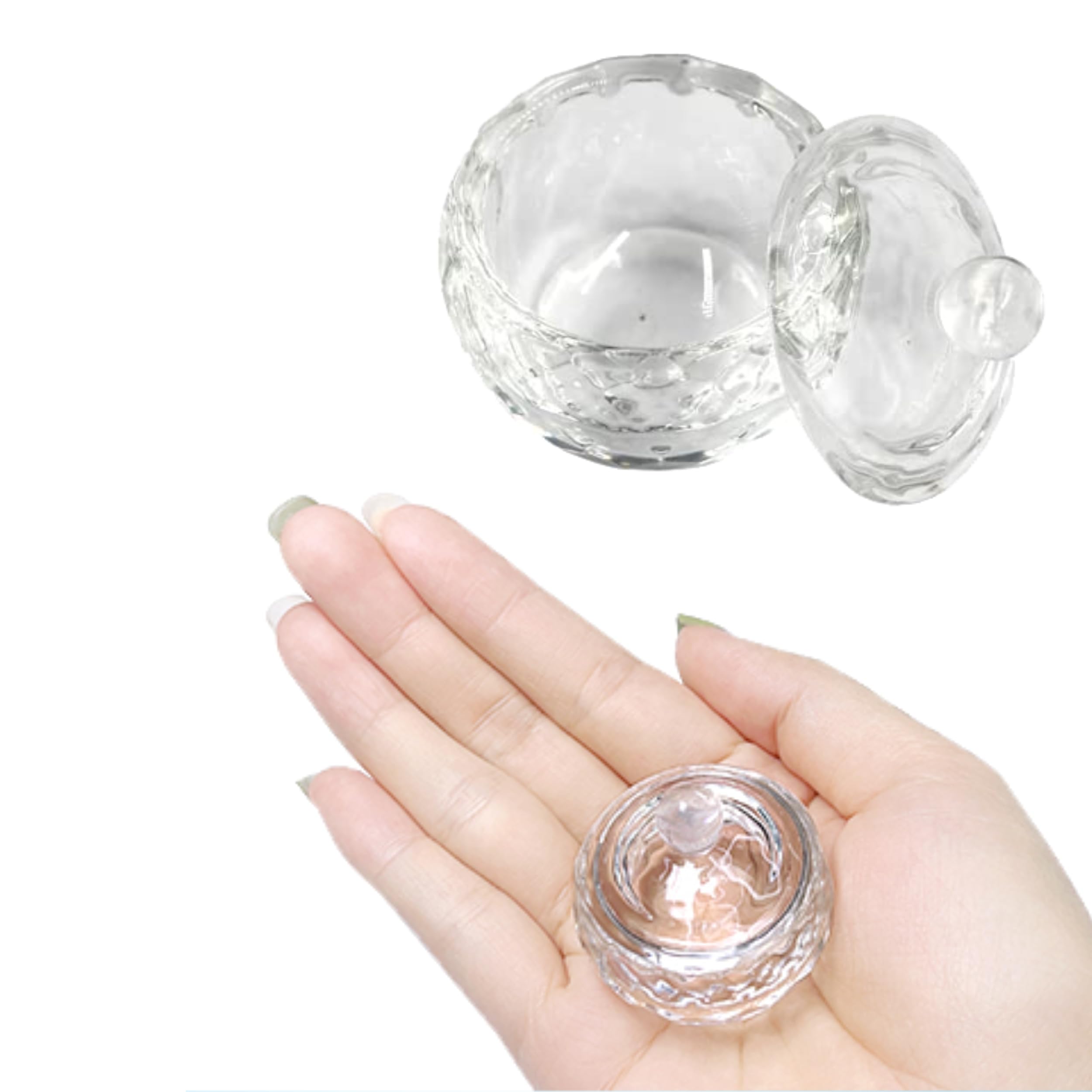 Glamified, glam Crystal Clear Acrylic Liquid Powder Glass Dappen Dish Glass Tint Lash Brush + Round Dappen Mixing Dish - Image 3