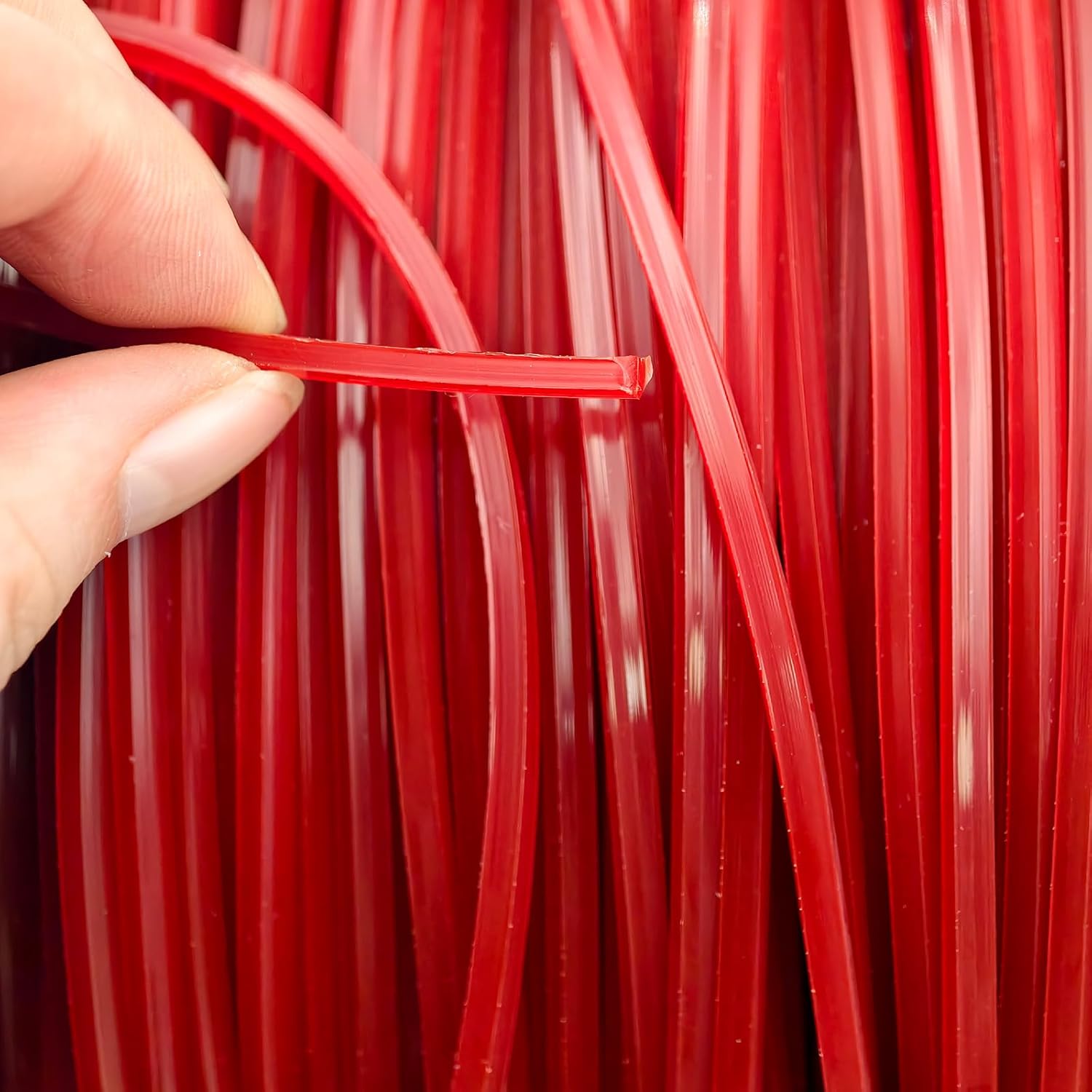 .105 Inch Square Commercial String Trimmer Line in Spool, Weed Eater String with Line Cutter-977Ft Fits Most String Trimmer(Red, 5LB Square 0.105")