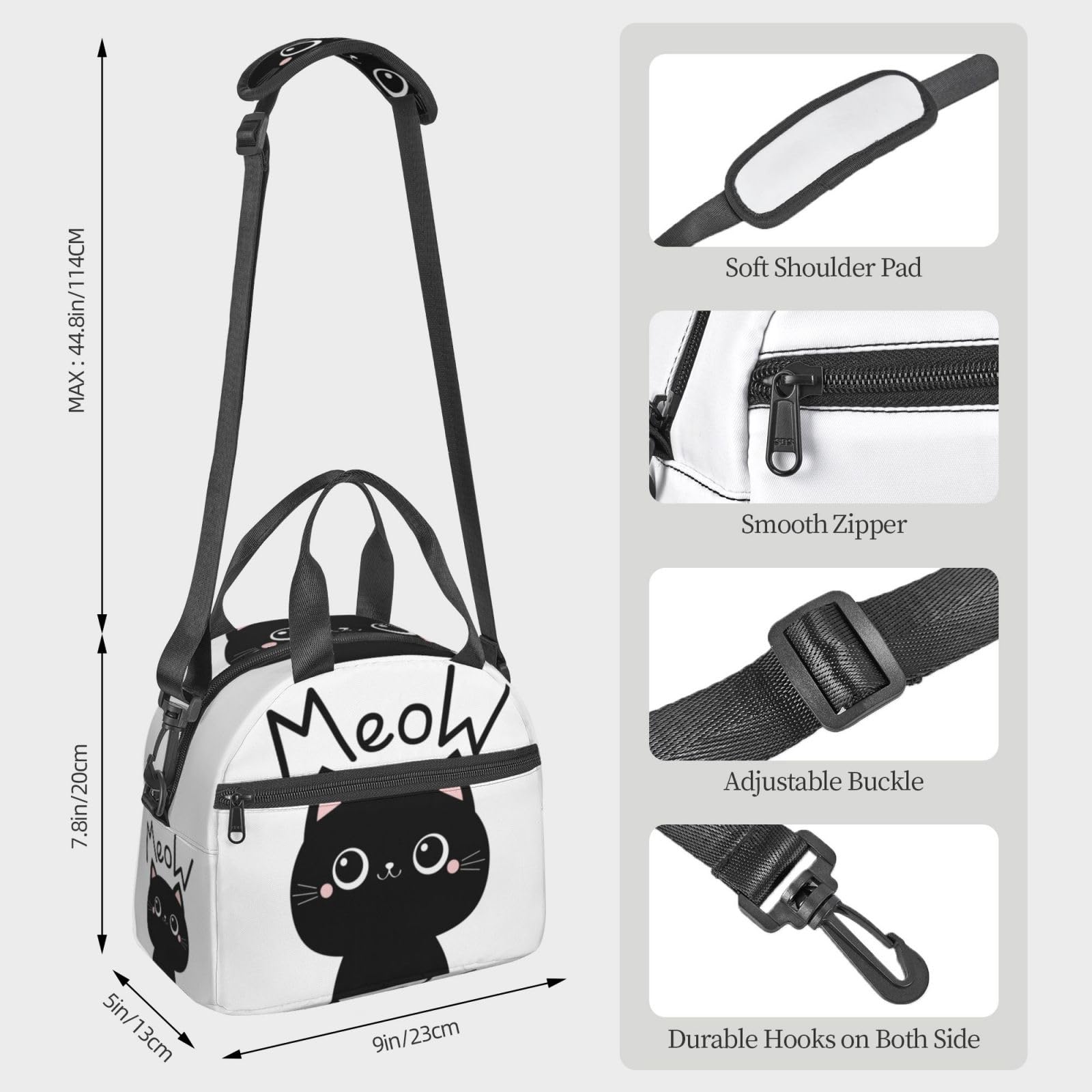 Amazon | ランチバッグ かわいい 黒 猫 ねこ 保冷 保温 お弁当バッグ