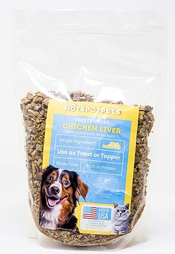 Miniatura 9 de hotspot pets Golosinas de pollo liofilizadas para gatos y perros, pechuga natural sin granos de un solo ingrediente, perfecta para entrenamiento,