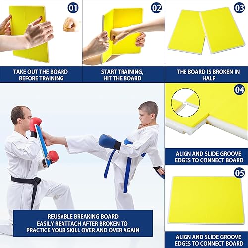 Miniatura 3 de 8 tablas de boxeo irrompibles reutilizables para artes marciales, tablas de karate y taekwondo reutilizables para romper artes marciales, práctica