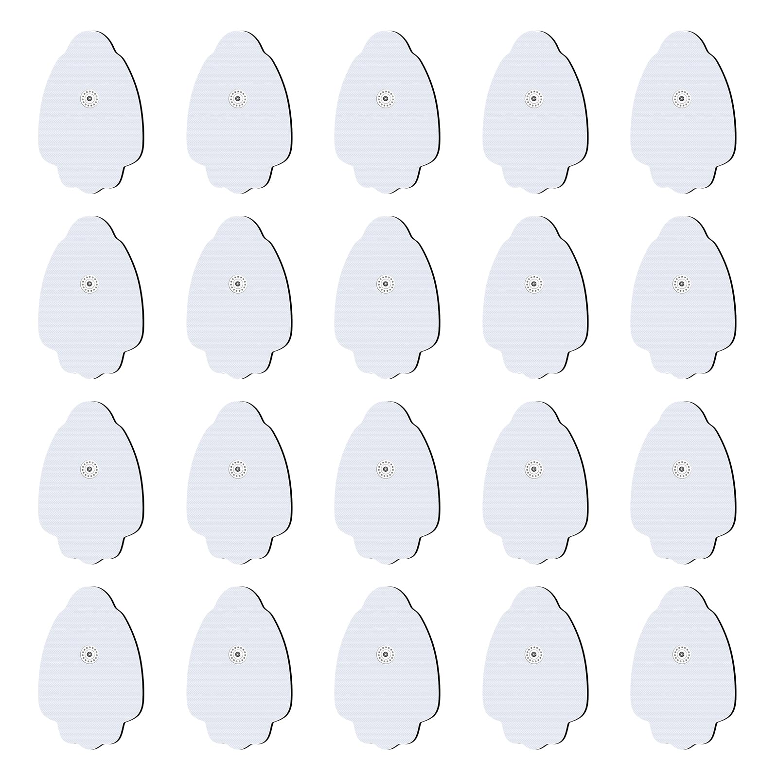 Belifu TENS Unit Electrode Pads Reusable Self-Adhesive Replacement Massage Pads Latex Free, Standard Connection Snap on 3.5mm Cable for Tens EMS Massager