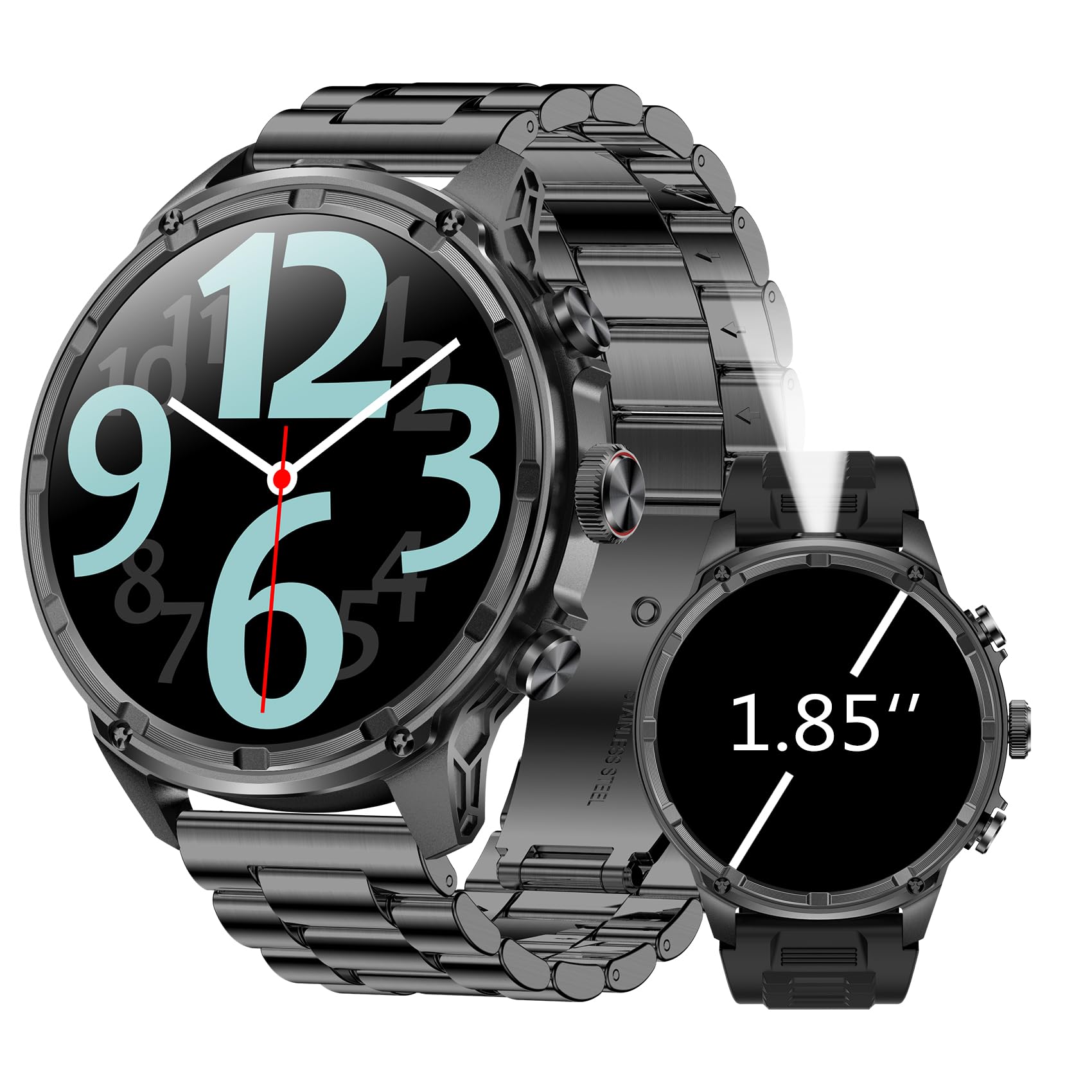 Militär Stahl Gear Smartwatch Herren, 1,85