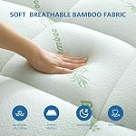 Bamboo Mattress Topper King Size, Extra Thick Breathable Mattress pad with 8-21”Deep Pocket, Soft 1200 GSM Quilted Fitted Mattress Cover with Down Alternative Fill,78 x 80 Inch