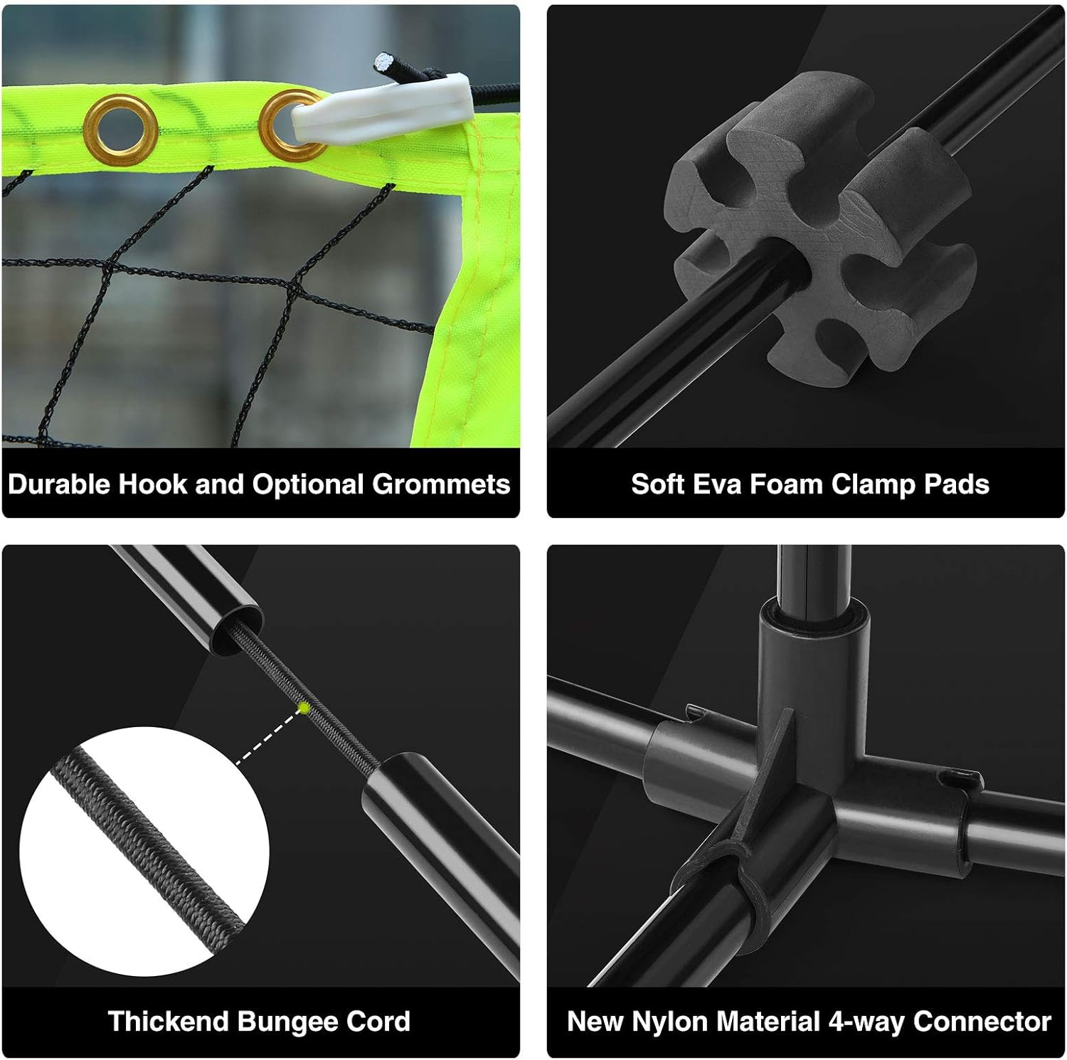 Patiassy Portable Volleyball Badminton Net Set - 17ft Indoor Outdoor Adjustable Height Net with Poles, 4 Shuttlecocks, 4 Pickleballs and 1 Volleyball for Backyards Beach : Sports & Outdoors