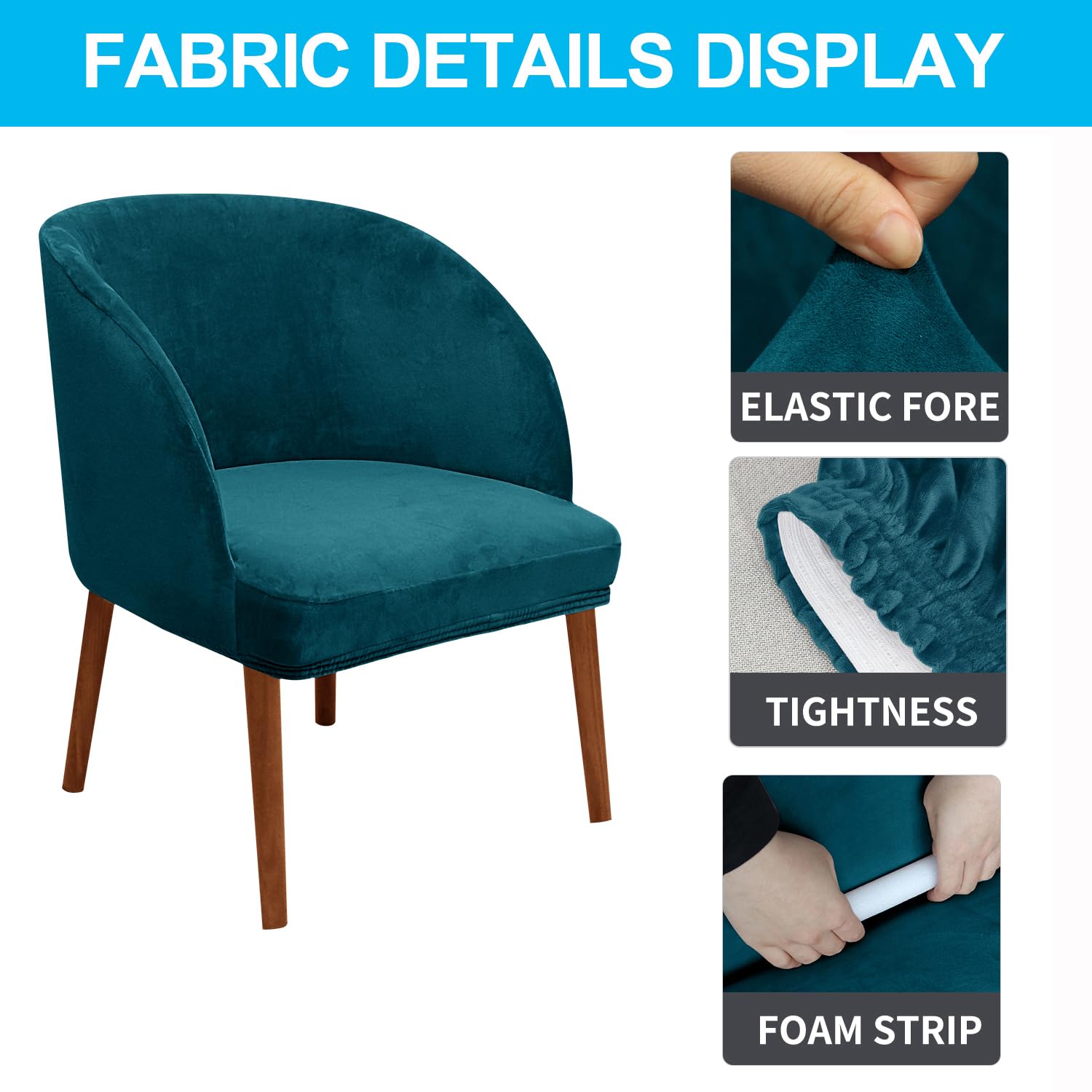 Dining Chair Covers 6/4 Grey/Black/Green Stretch Modern Seat Covers for Dining Room Kitchen Wedding Party Washable Chair Protector (Color : #35, Size : 4 Pieces