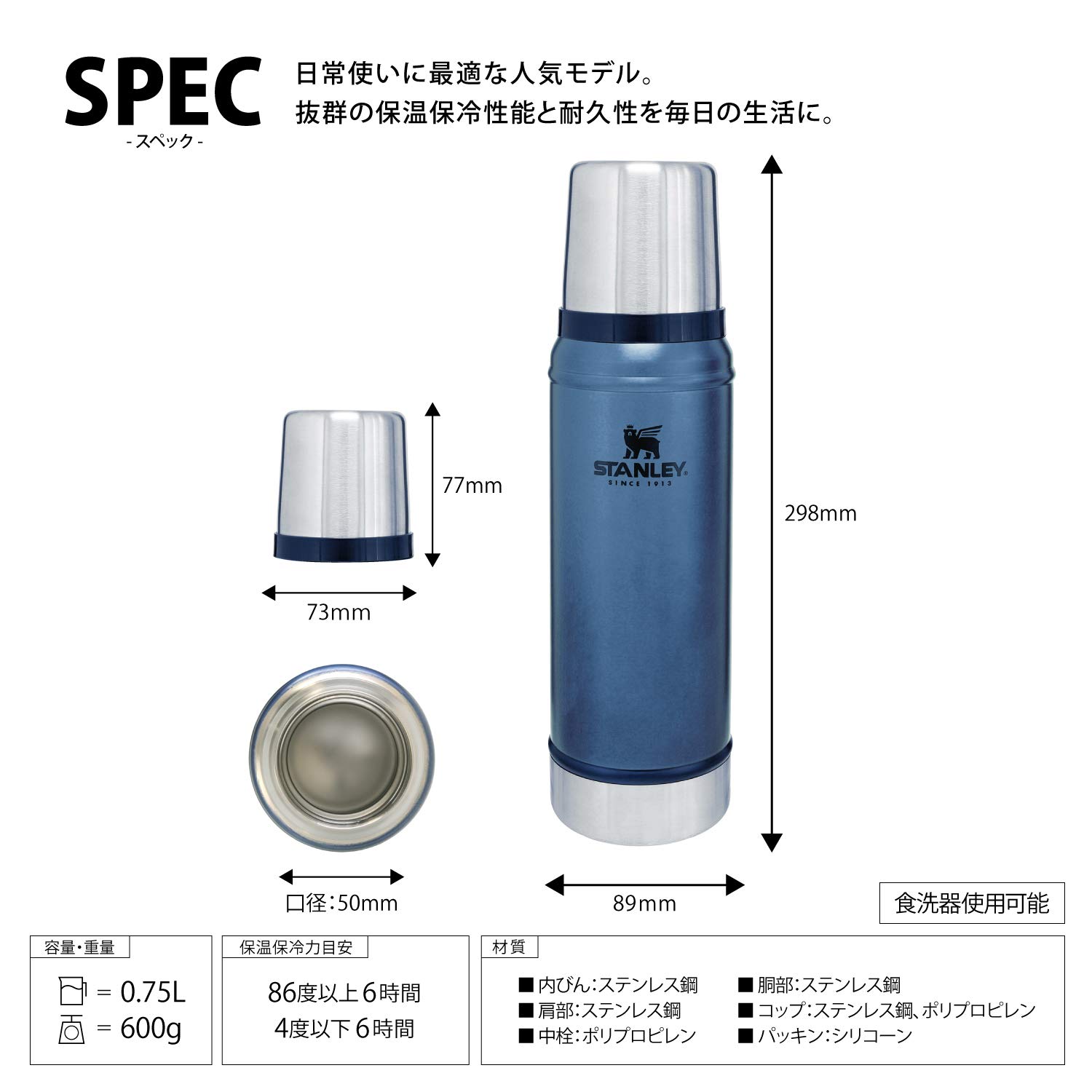 Amazon.co.jp: STANLEY(スタンレー) クラシック真空ボトル 0.75L