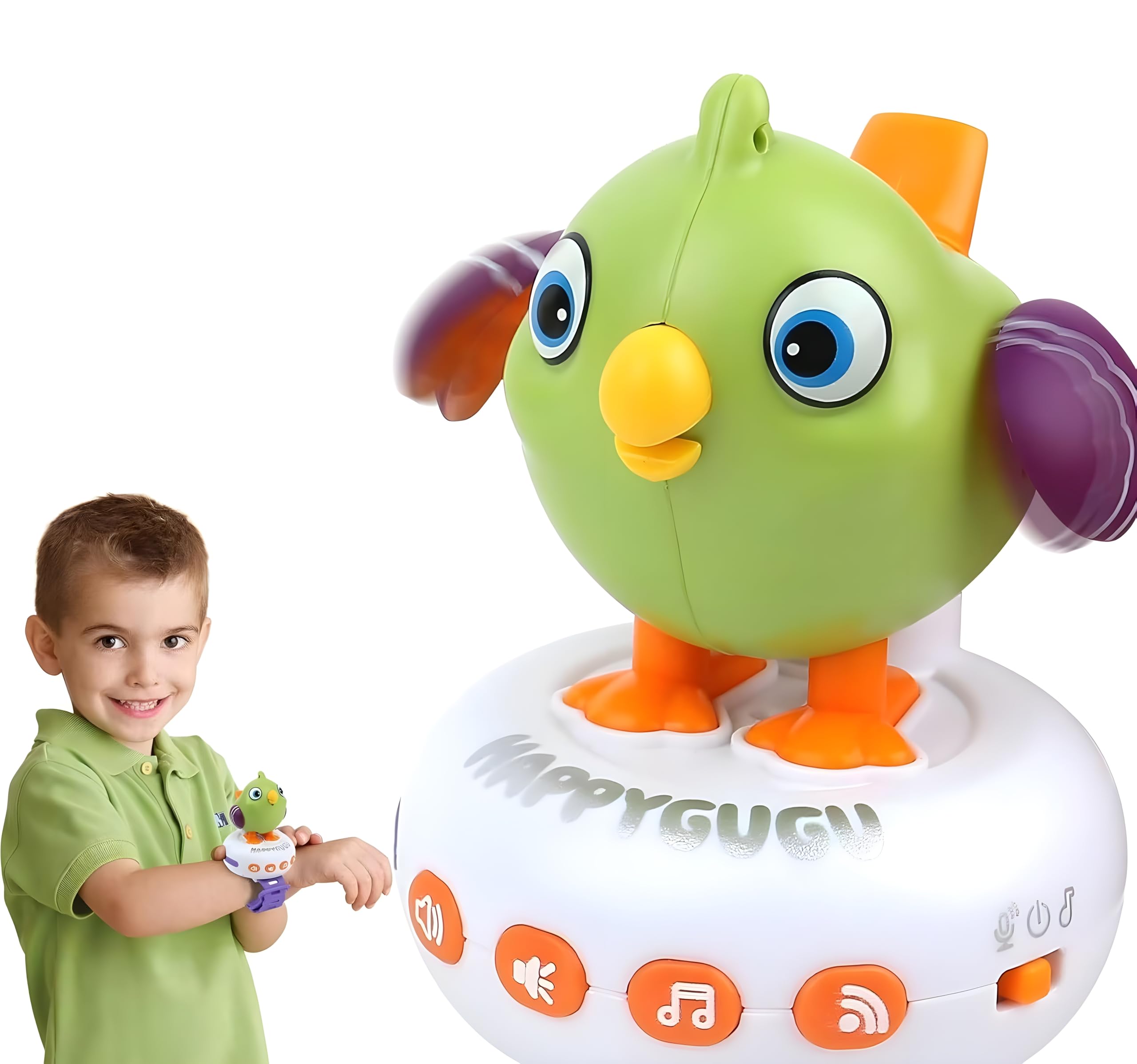 Cable World Interactive Talking Bird Toy for Kids with Wrist Strap, USB Rechargeable Smart Singing Bird, Repeat Voice, Songs, Stories & Whistling, Educational Musical Toy for Boys & Girls (2 Colors)-image-17