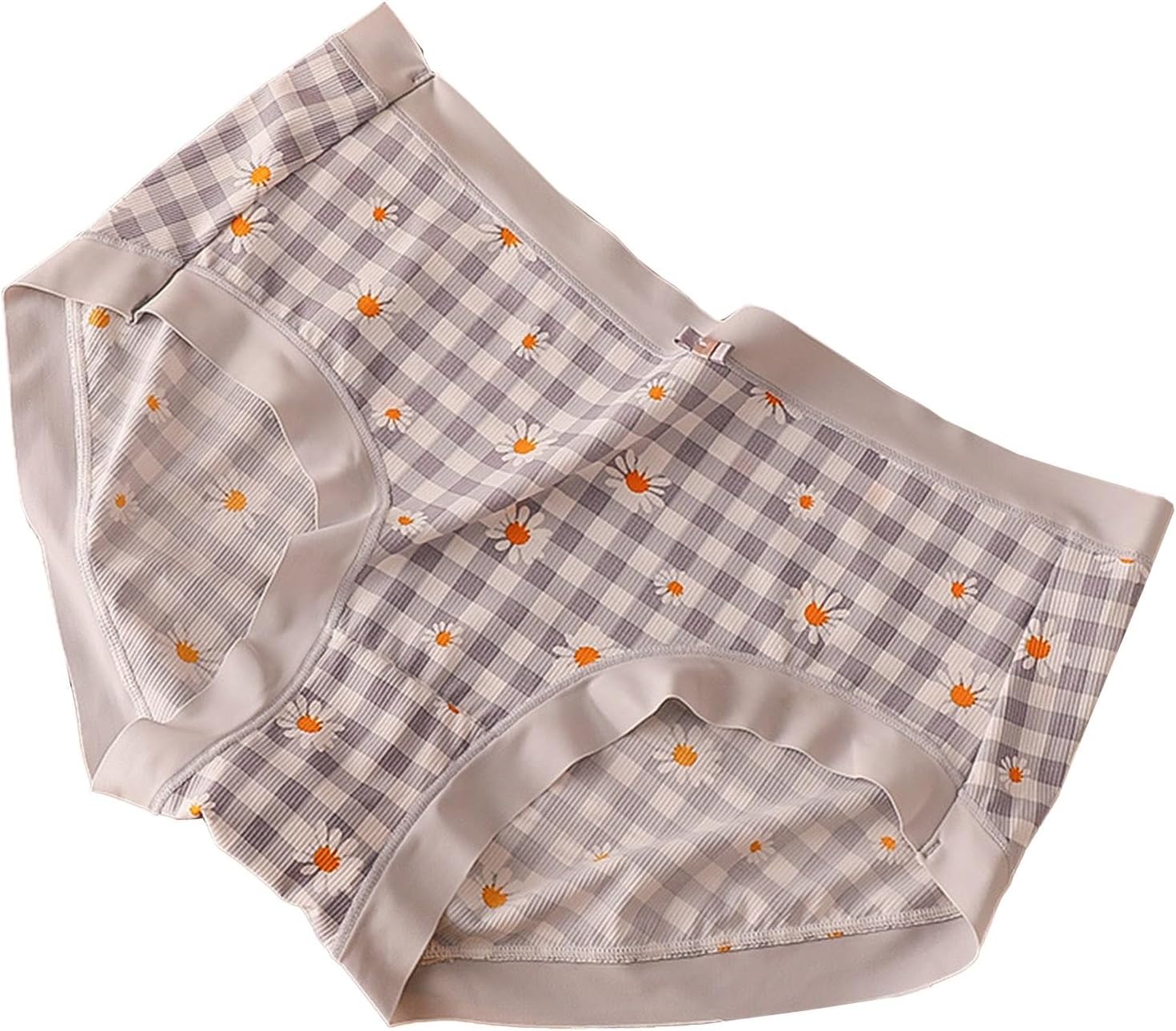 Women Plus Size Ice Silk Traceless Panties Cute Sweet Printed Triangle Briefs