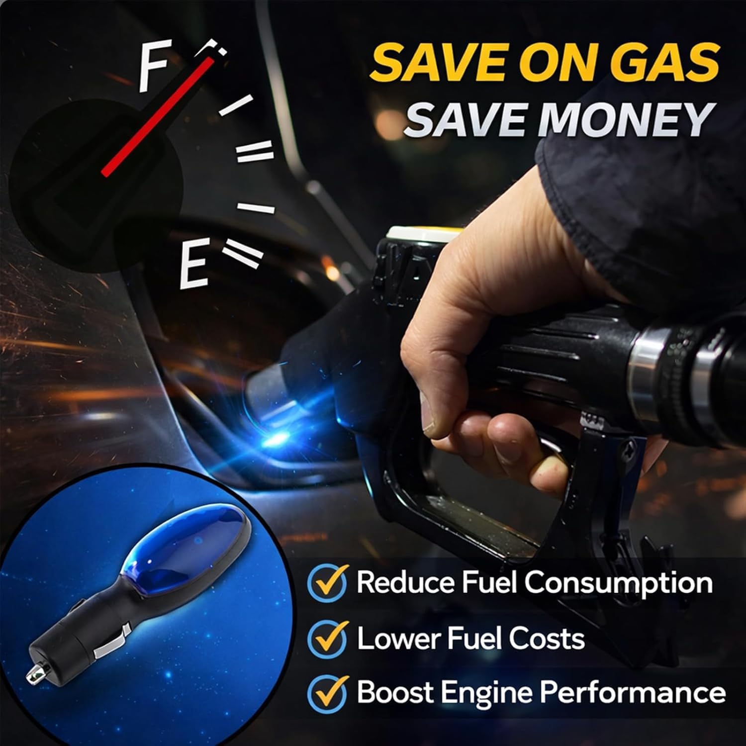 Car Part Fuel Saver, 2026 Upgraded Gas Saver Device, Advanced Fuel Saving Device and Gas Economizer for Optimal Fuel Efficiency, Universal Fuel Gas Saver for All Cars (2PCS) — view 3