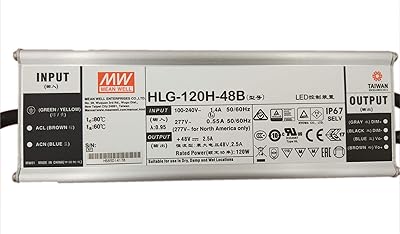 MW Mean Well HLG-120H-48B 48V 2.5A 120W Single Output Switching LED Power Supply with PFC