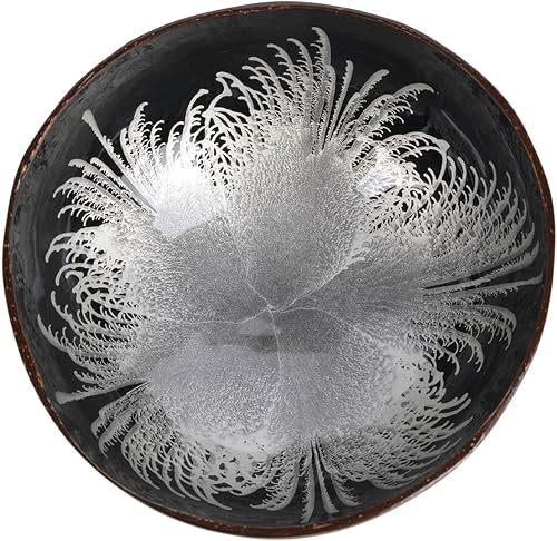 Miniatura 1 de ChezMax Cuenco de coco natural con incrustaciones de madreperla para llave para mesa de entrada, contenedor de dulces, frutos secos, cuenco redondo