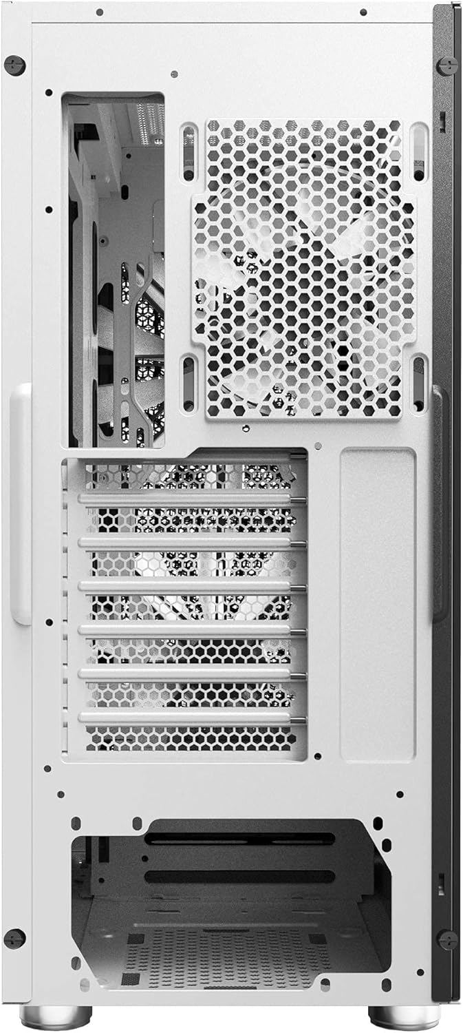 Exterior posterior view of the Montech AIR X ARGB-White PC Case