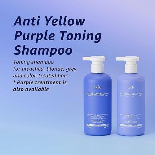 Miniatura 2 de LA'DOR Champú tonificante morado anti-amarillo para cabello rubio y gris tratado con color, neutraliza los tonos cobrizos, mejora los tonos azules