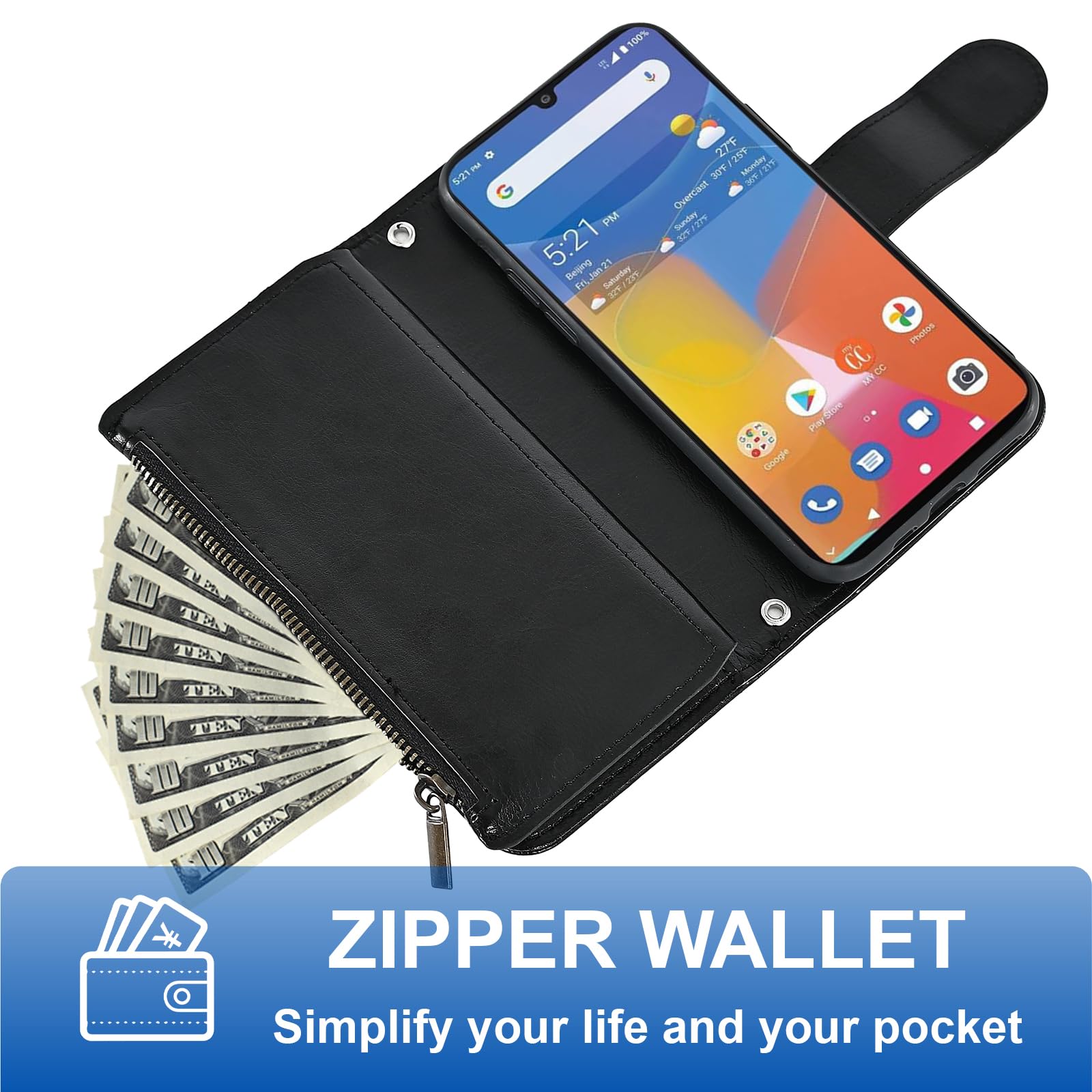 Wallet Cover Compatibile con Xiaomi Poco M5 4G Custodia, Cassa a Flip a