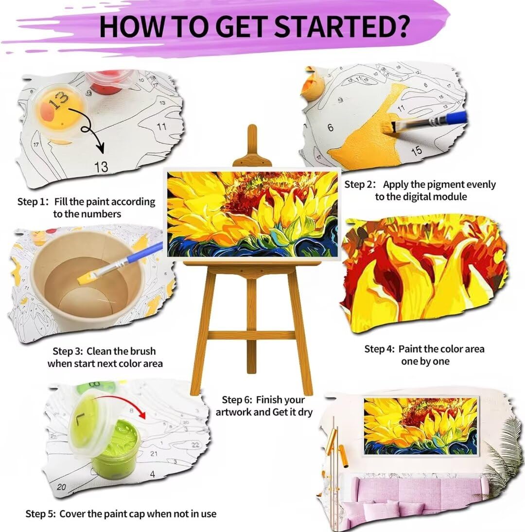 paesaggio Dipingere con i Numeri Adulti, Kit di Pittura a Olio su Tela Fai-da-Te per Bambini, Paint by Numbers XXL 55x70cm,Giappone Pittura con i Numeri, Pittura a Mano, Parete Decorazioni Casa