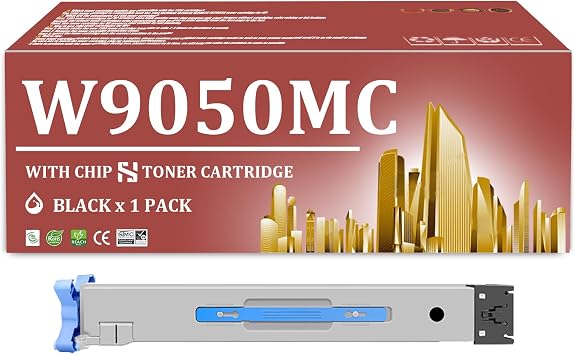 W9050MC W9051MC W9053MC W9052MC Toner Cartridges High Yield Replacement Cartridge for HP Color Laserjet Managed MFP E87640z E87650z E87660z Printers 1 Black