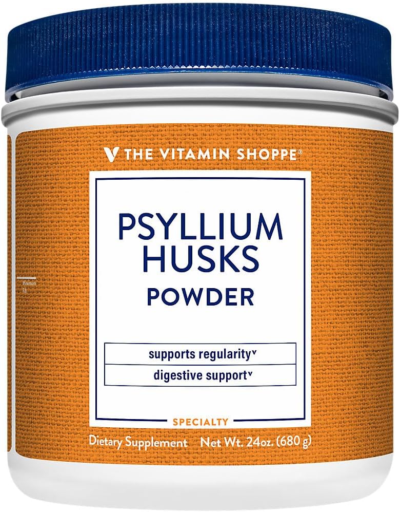 The Vitamin Shoppe Psyllium Husk Powder - Digestive Health & Regularity | Soluble Fiber Supplement | 16 oz 136 Servings | Unflavored