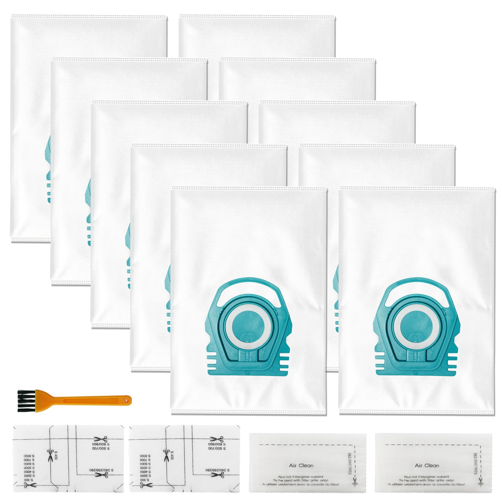 10 Pack Hoover Bags for Miele Guard S1, Pure TU Replacement Vacuum Bags Compatible with Guard S1, Guard L1, Junior, Allergy, Parquet XL & Cat Dog