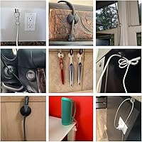 Vista 9 de OHill Organizador de Gestión de Cables para Escritorio, Paquete de 16 Sujetadores de Cables Autoadhesivos Blancos con Clips para Cables, Organizador