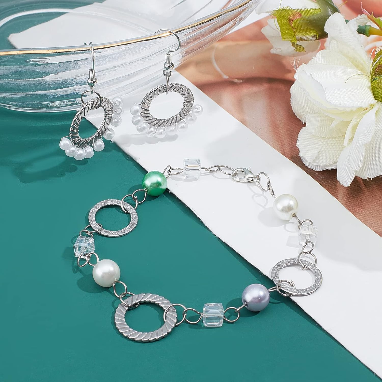 UNICRAFTALE 40pcs 2 Sizes 304 Stainless Steel Connecting Rings with Uneven Pattern Metal Ring with Color Stainless Steel Laser Cutting Connecting Rings Metal Loose Ring for Jewelry Making 15/18mm Long - Image 4