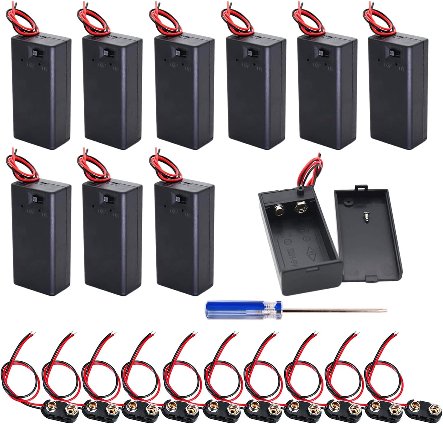 2x Batteriehalter Für D-Batterien - Mit Schalter & Kabel Für DIY-Projekte