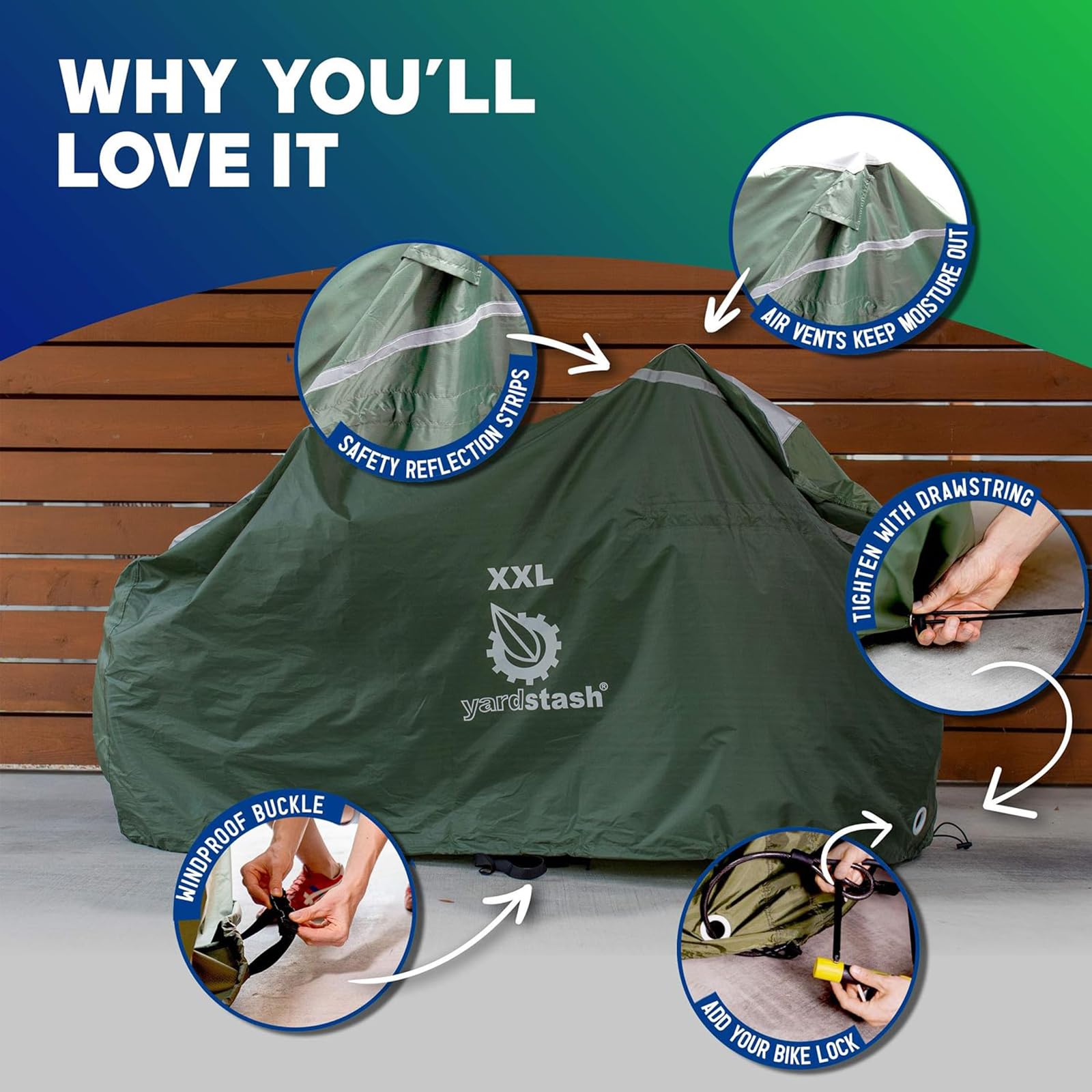 Ceciliec Bike Cover, Heavy-Duty, Weatherproof Protection for Bikes & Trikes - Image 4