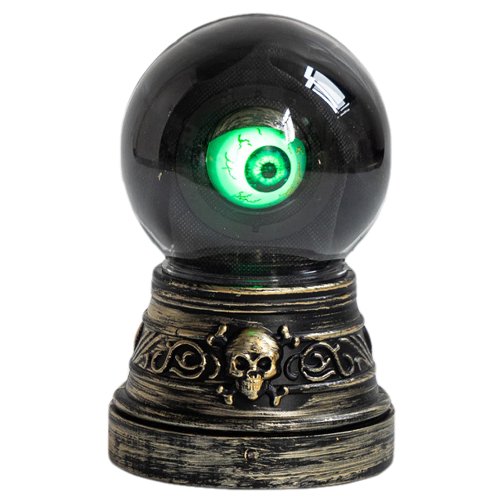 Grsrkep Halloween Doorbell, Moving Eyeballs Electric Doorbell with Sensor & Skull Base, Funny Scary Halloween Tabletop Decorations