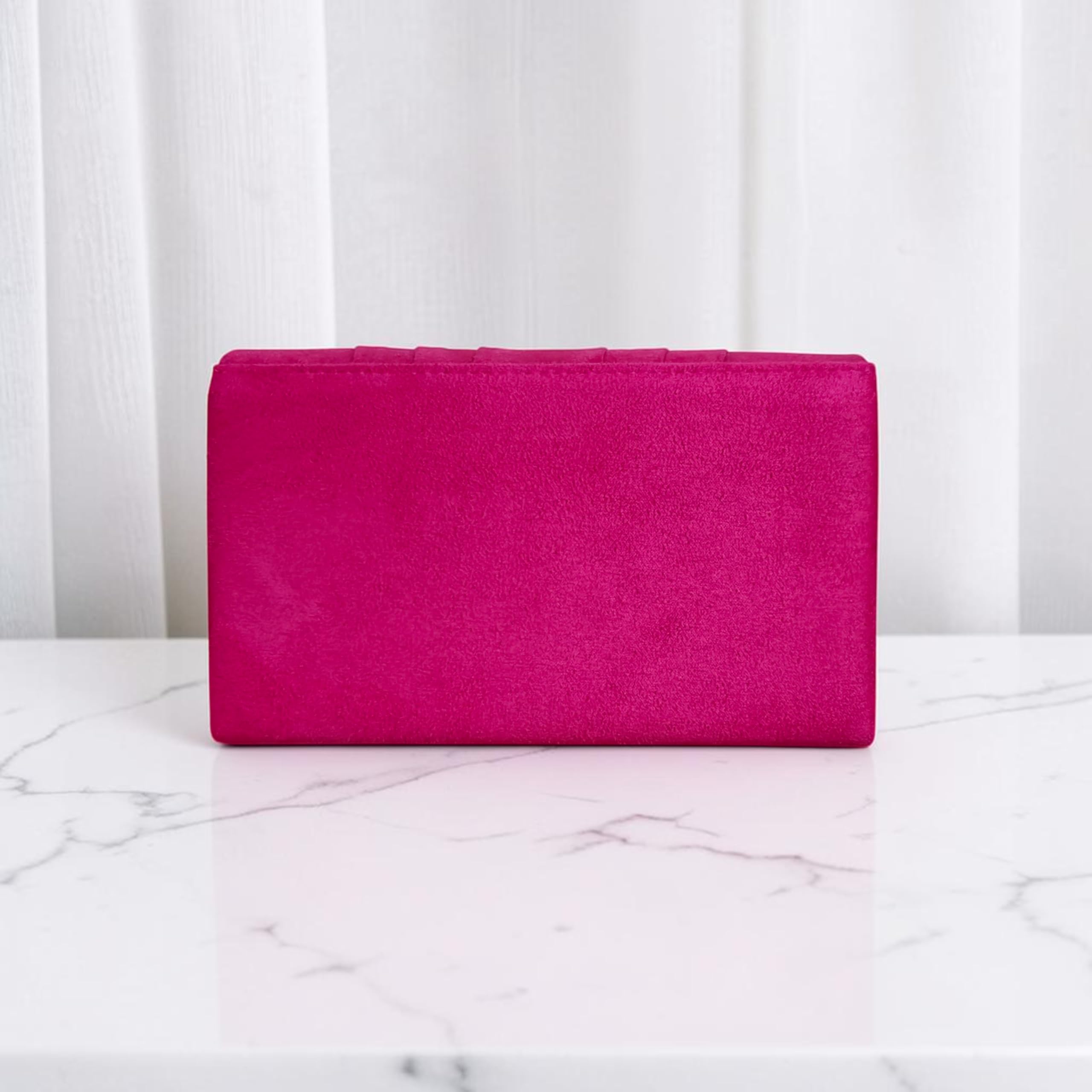 fi9 Bolso de mano plisado de ante liso para boda, fiesta, graduación, noche, bolso de mano