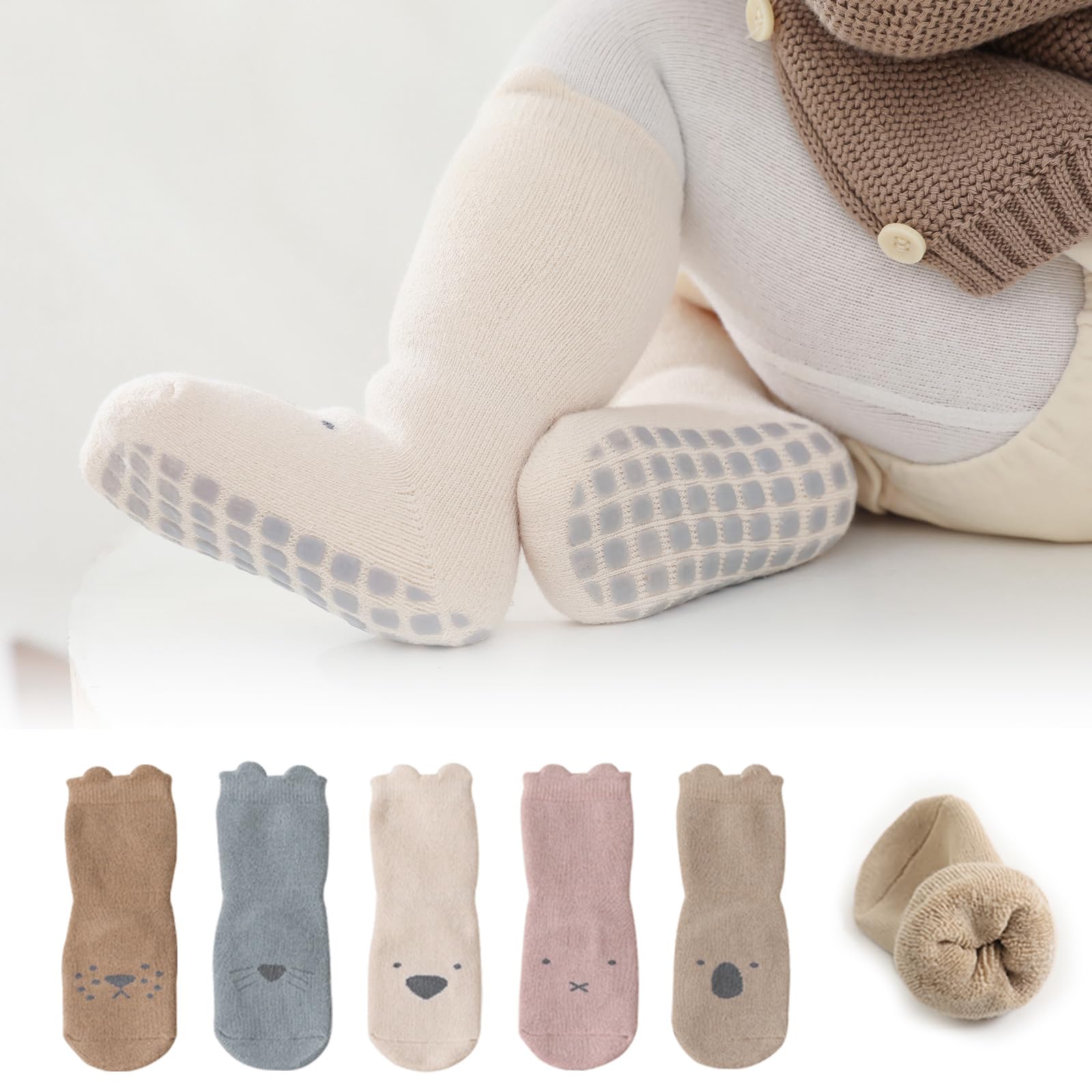 outfit spring Calzini Antiscivolo Bambino Bambina Calze Antiscivolo in Cotone Motivi Animali Neonata Bambini Calzini Invernali 0-12 Mesi 1-5 Anni Compleanno Regalo