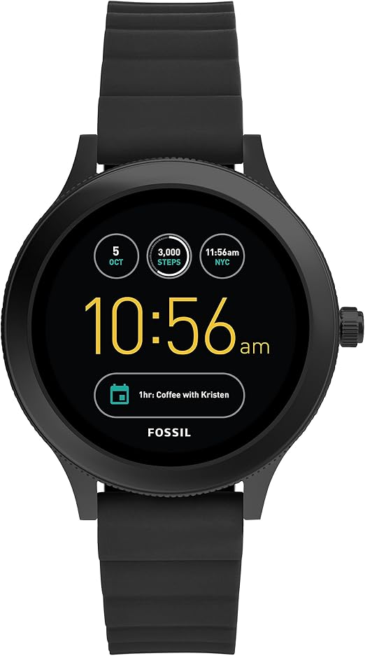 Fossil Q Venture Gen 3 Smartwatch Unisex, Cassa in Acciaio Nero e Cinturino  in Silicone Nero, Compatibile con Android e iOS : Amazon.it: Orologi
