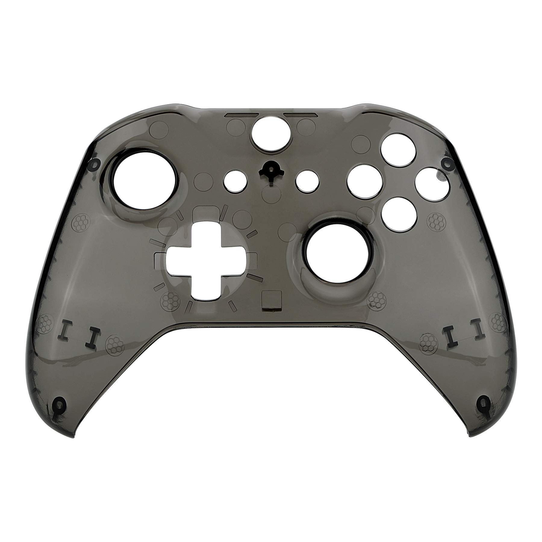 eXtremeRate Cover Custodia per Xbox One S X Joystick Model 1708,Copertura Frontale Guscio DIY Pezzo di Ricambio per Xbox One S X Controller-Trasparente Nero Cristallo