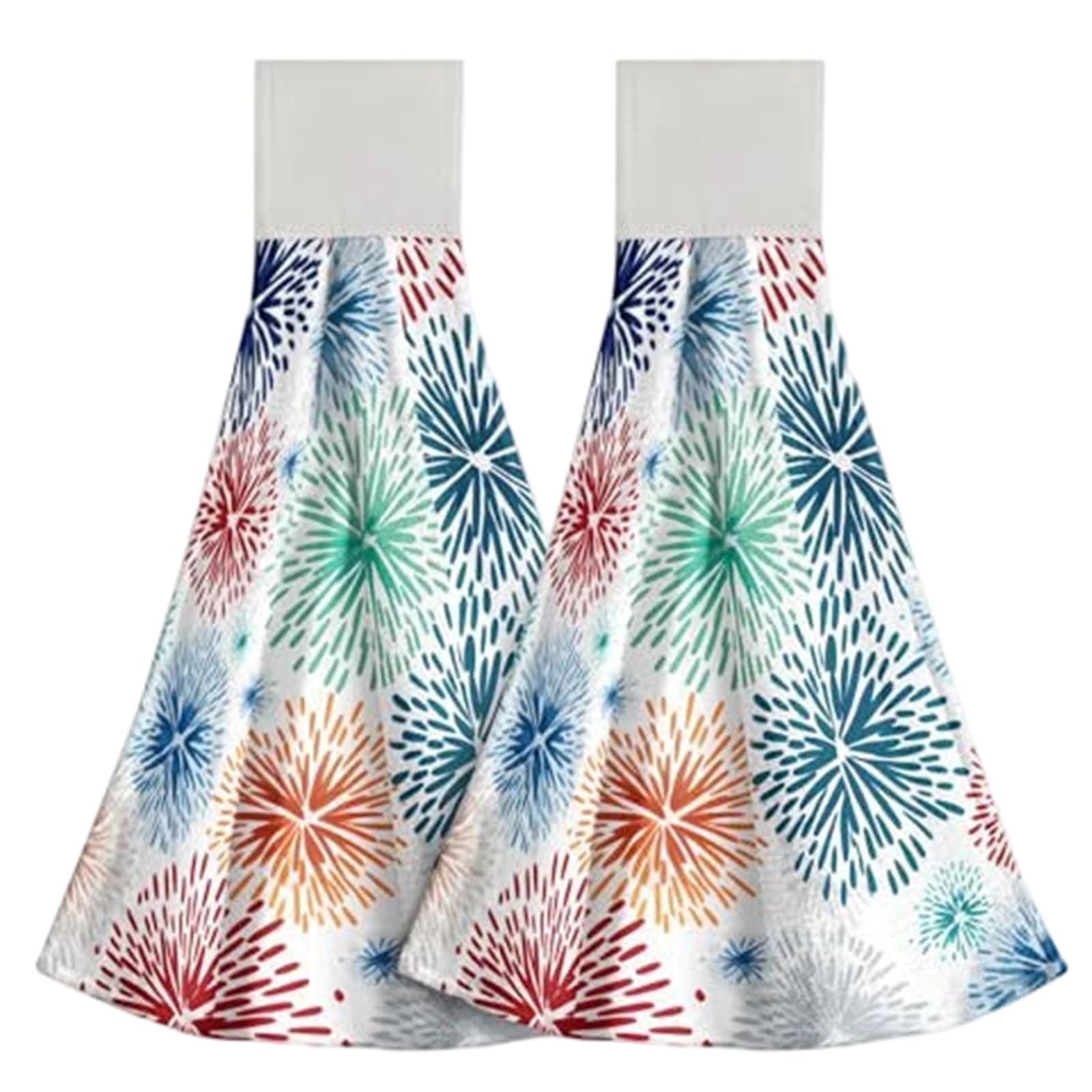 Limtula 2Pcs Space Saving Hanging Hand Towels Quick Dry Absorbent Leaves Pattern Kitchen Tie Towel Dishcloth with Hanging Loop Quick Dry Towels
