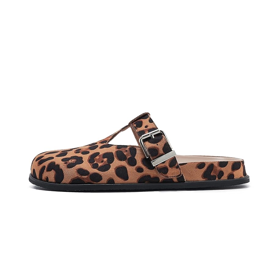 【COLOR iN ID】Leopard print platform sole flip flop mule Amazon.com | ATBELL Calf Hair Mules for Women Round Toe