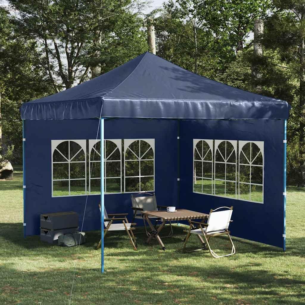 2-Piece Party Tent Sidewall Replacement, Blue Outdoor Canopy Side Panel Set with Decorative Windows, Weather-Resistant PE Fabric for Gazebo Events, 118 x 118 x 77 Inch