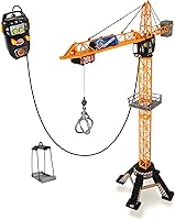 Dickie Toys Mighty Construction Crane RC 48 Inch Tall 350° Rotation Trolley Remote Control Kids Ages 3+